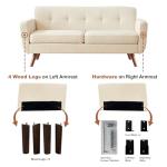 Beige Mid-Century Modern Loveseat Sofa for Living Room