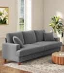 Modern 87" Grey Sofa with Deep Seats