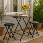 Set of 2 Backless Bar Stools – 24-Inch Black