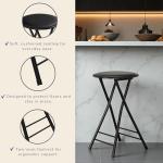 Set of 2 Backless Bar Stools – 24-Inch Black