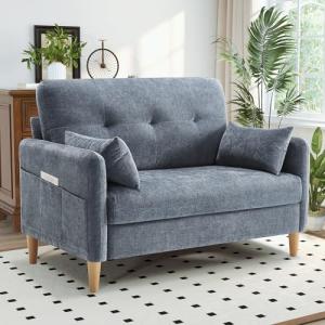 Hanherry 47” Chenille Loveseat Sofa for Small Spaces