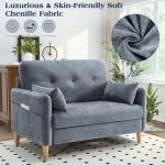Hanherry 47” Chenille Loveseat Sofa for Small Spaces