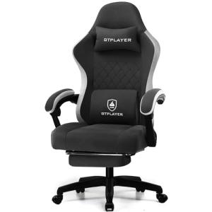 Ergonomic Gaming Chair with Footrest and Lumbar Support