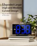 Modern Digital Alarm Clock with Blue LED Display