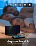 Modern Digital Alarm Clock with Blue LED Display