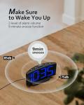 Modern Digital Alarm Clock with Blue LED Display
