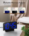 Modern Digital Alarm Clock with Blue LED Display