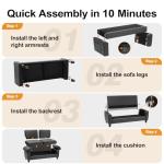 Mid Century Modern 70" Velvet Loveseat Sofa