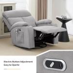 Light Grey Electric Swivel Rocker Recliner Chair