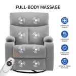 Light Grey Electric Swivel Rocker Recliner Chair