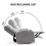 Light Grey Electric Swivel Rocker Recliner Chair