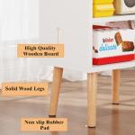 Mid-century Modern White Nightstand with Storage Shelf