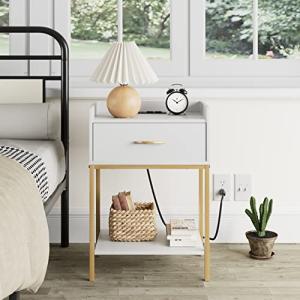 Masupu Nightstand with Charging Station and Storage