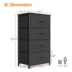 Black 4-Drawer Fabric Dresser with Wood Top