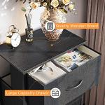 Black 4-Drawer Fabric Dresser with Wood Top