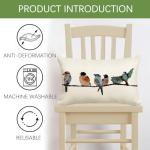 Teal Blue Hand-Painted Lumbar Throw Pillow