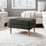 Marlow Mid Century Gray Fabric Ottoman