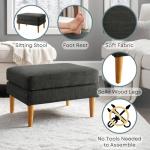 Marlow Mid Century Gray Fabric Ottoman