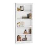 Furniwell 5-Shelf Tall White Bookcase Display