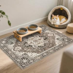 Beige Distressed Oriental 2x3 Area Rug