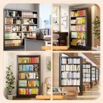 Adjustable 5-Tier Metal Bookcase with Book Stopper