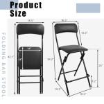 Tall Folding Bar Stool with Back - 2 Pack