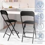 Tall Folding Bar Stool with Back - 2 Pack