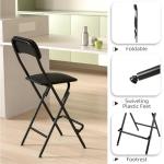 Tall Folding Bar Stool with Back - 2 Pack