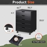 DEVAISE Mobile 5-Drawer Chest Dresser in Black