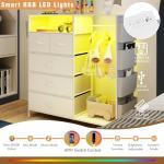 Stylish 5-Drawer Bedroom Dresser with Charging Station