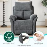 Gray Swivel Rocker Recliner Chair for Small Spaces
