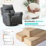 Gray Swivel Rocker Recliner Chair for Small Spaces