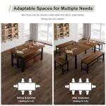 Extendable 5-Piece Walnut Dining Table Set