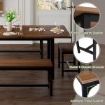 Extendable 5-Piece Walnut Dining Table Set