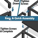 Black 55-Inch L-Shaped Corner Desk for Home Office