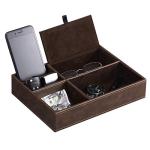 Mens Faux Leather Valet Tray and Organizer