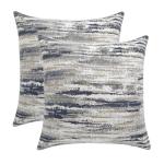 Navy Blue Striped Throw Pillow Covers – Set of 2