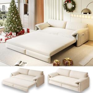 Beige 3-in-1 Convertible Futon Sofa Bed