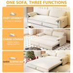 Beige 3-in-1 Convertible Futon Sofa Bed