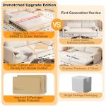 Beige 3-in-1 Convertible Futon Sofa Bed