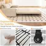 Beige 3-in-1 Convertible Futon Sofa Bed