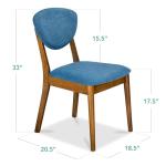 Mid-Century Modern Upholstered Dining Chairs - Set of 2