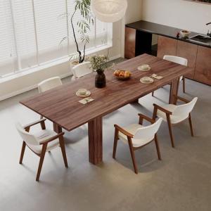 Expandable Wooden Dining Table for 6-8 People