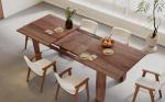 Expandable Wooden Dining Table for 6-8 People
