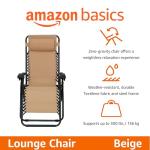Beige Adjustable Folding Lounge Chair with Pillow