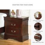Alisdair Traditional 2 Drawer Nightstand, Dark Brown