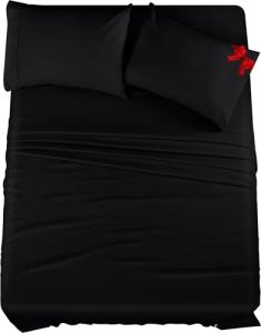 King Bed Sheets Set – 4 Piece, Black