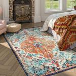 Bohemian Floral Medallion 4x6 Area Rug