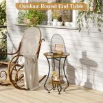 Small Round Side Table with Lower Shelf