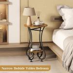 Small Round Side Table with Lower Shelf